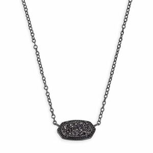Kendra Scott Elisa Pendant Necklace in Black Drusy